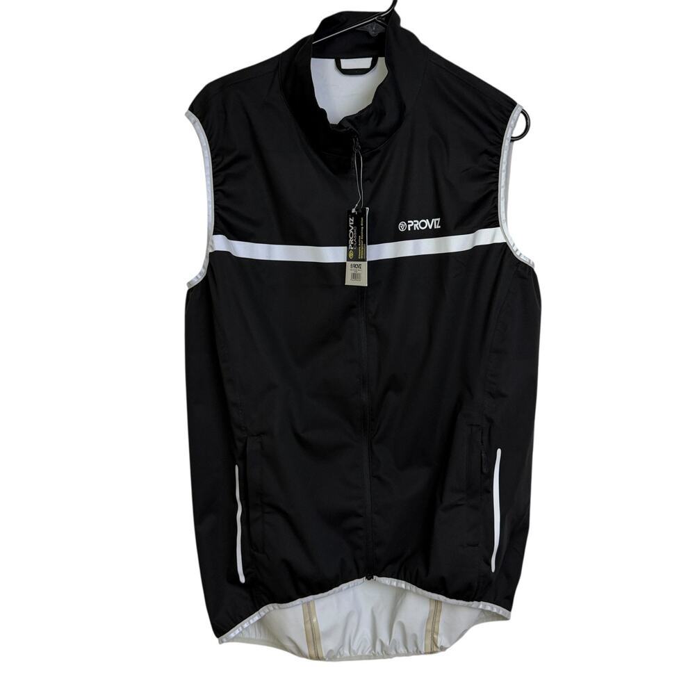 Proviz Classic Cycling Gilet Mens XL Black Full Zip Outdoors Bike Reflective NWT